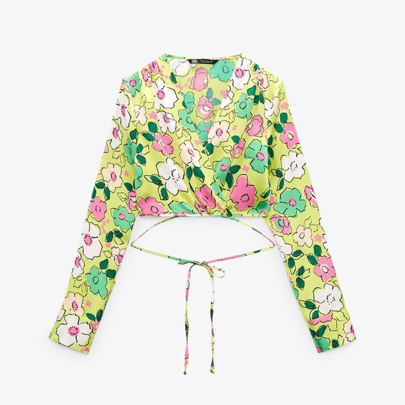 NWT Zara Floral Satin Effect Top - Picture 3 of 6